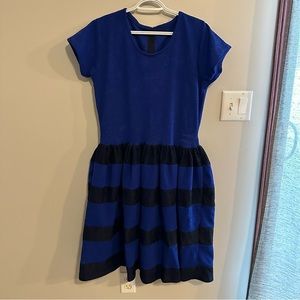 Handmade in Belize blue and black dress, quality material, size 16